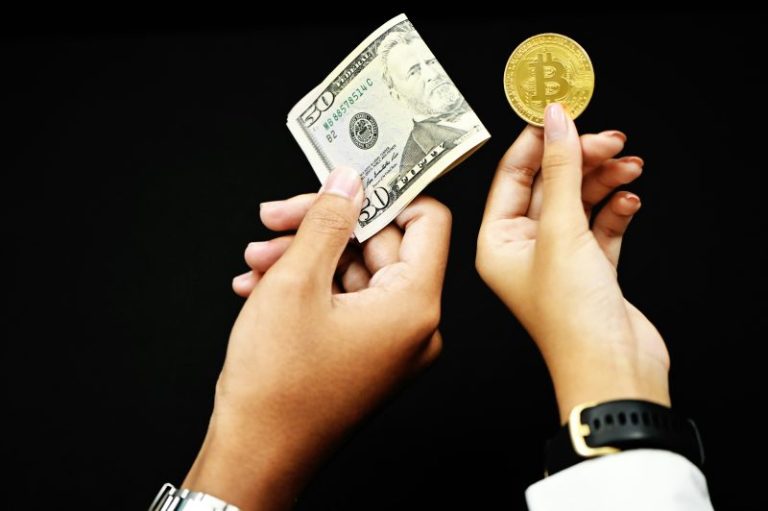 US dollar and Bitcoin